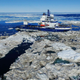 An icebreaker travels through the Beaufort Sea.